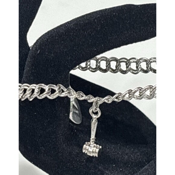 Vintage Charm Bracelet Silver Tone with Sterling Charms - Picture 9 of 9